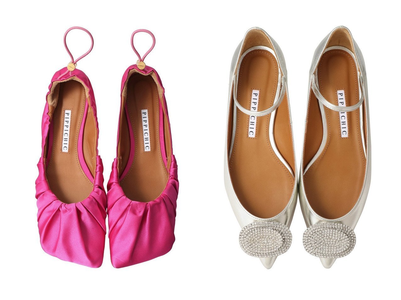 Pippichic/ピッピシック】のLINDA スクエアトゥサテンギャザーフラット 