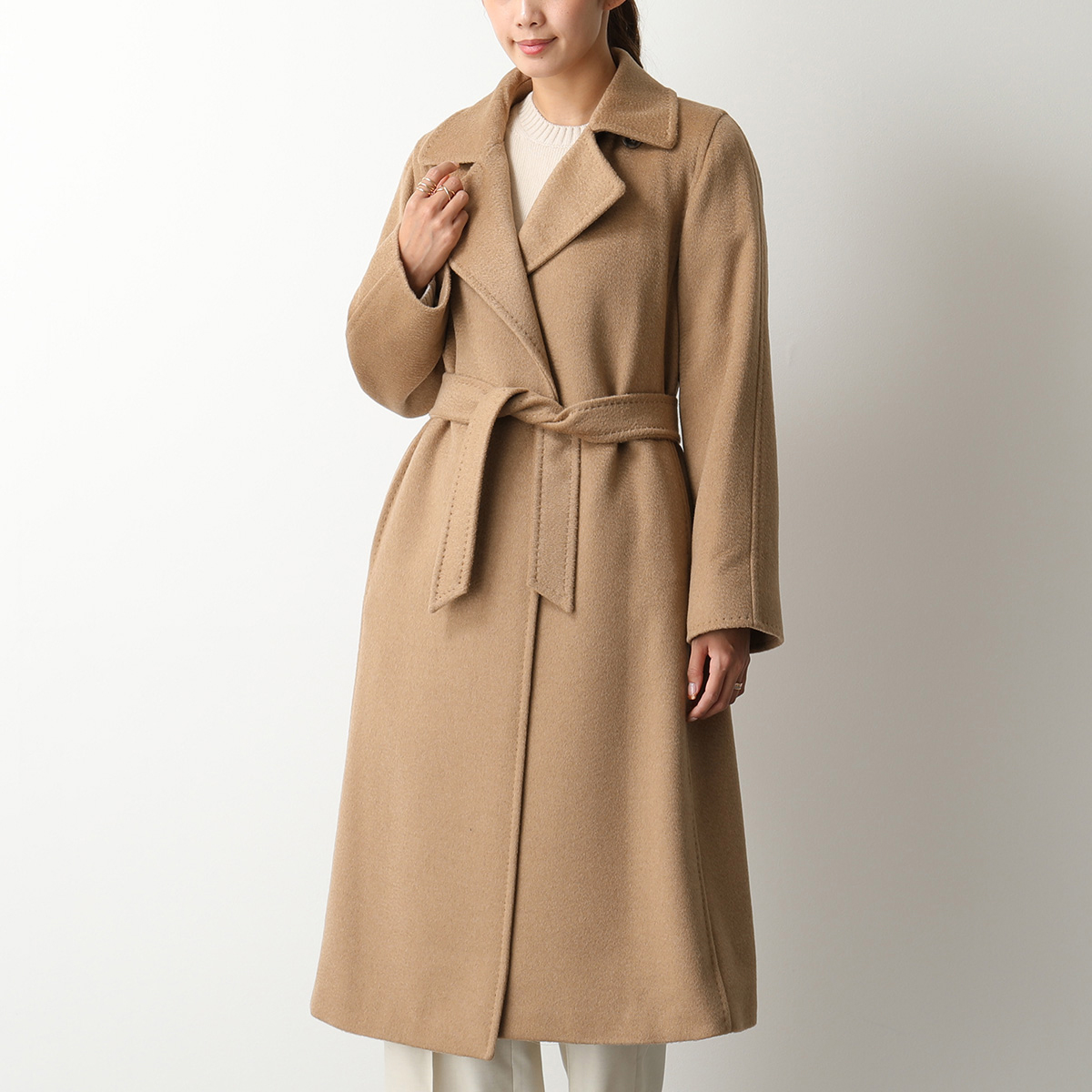 MAX MARA マックスマーラ チェスターコート レディース MANUEL マニュエラ ピュア アルビノ キャメル ロング丈 ラップコート 001  | インポートセレクト musee