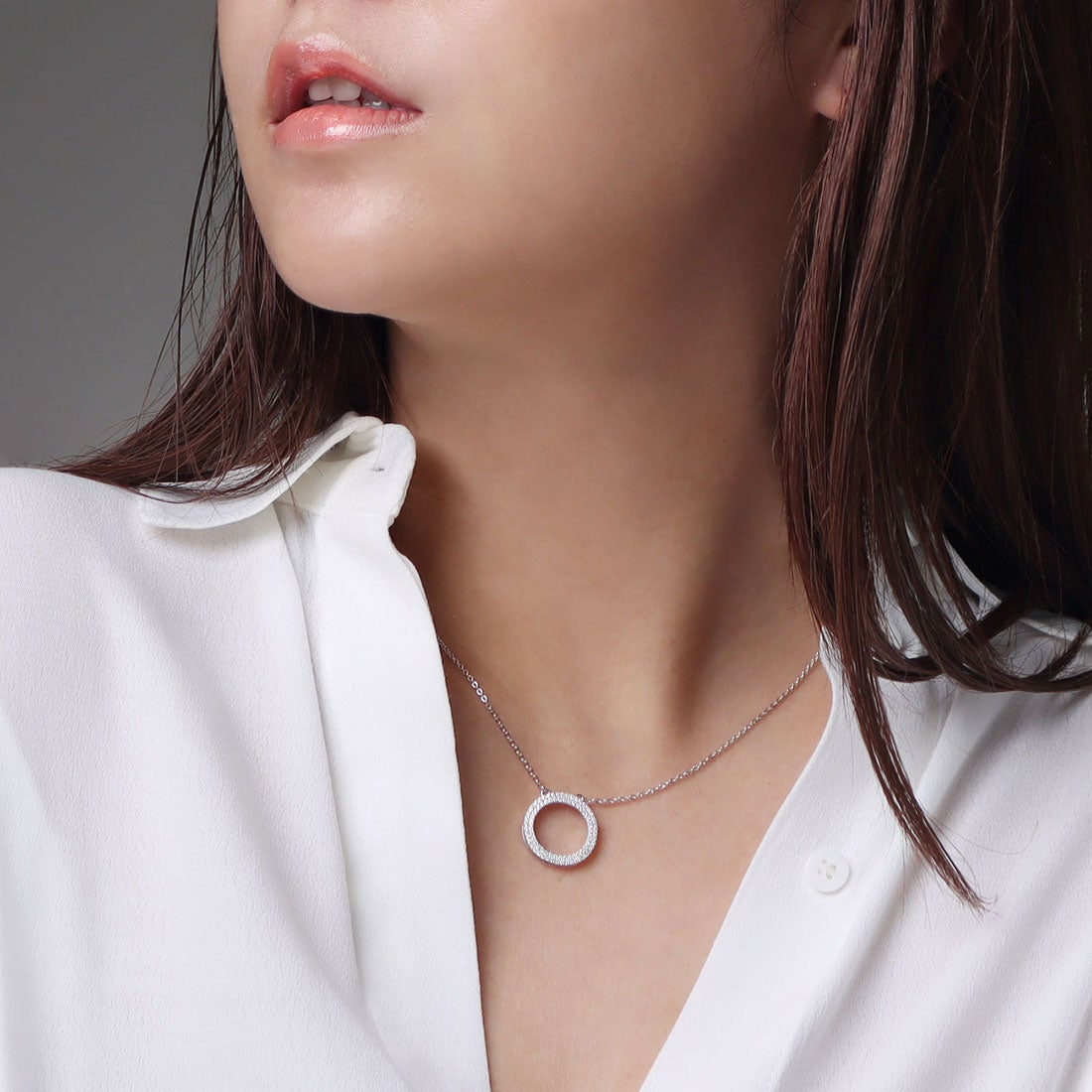 ミーティアニューヨーク METEOR NEW YORK サークルデザインネックレス 『REGULUS』（プラチナ (ロジウム) コーティング）