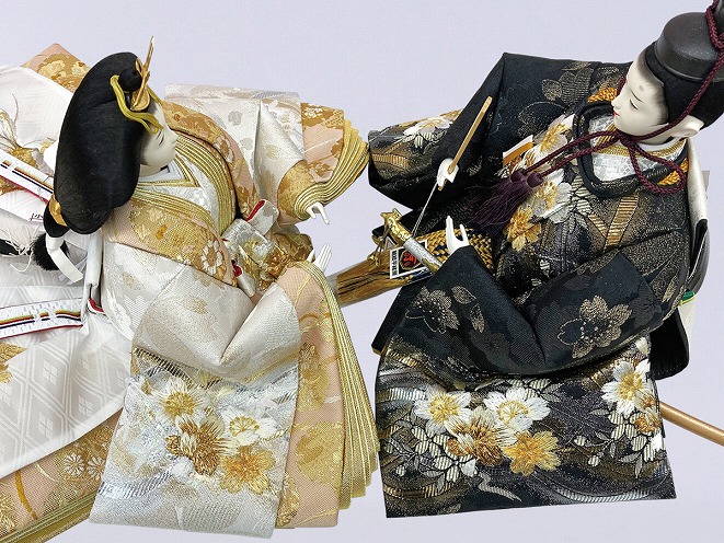 平安天鳳作 ひな人形 京友禅 桜花 雛人形 輸入 京友禅