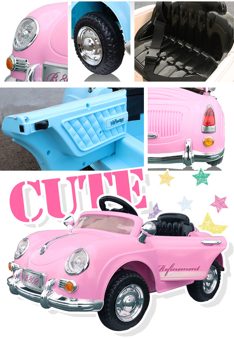 完成車発送 電動乗用ラジコンカー 乗用玩具 ドイツ オールドタイプ クラシックカー ポルシェタイプ 子供 乗れる 電動乗用玩具 電動ラジコンカー  結婚式 リングボーイ リングガール 男の子 女の子 2歳～8歳 本州四国 送料無料 [PB-802] | GREEN おもちゃ館