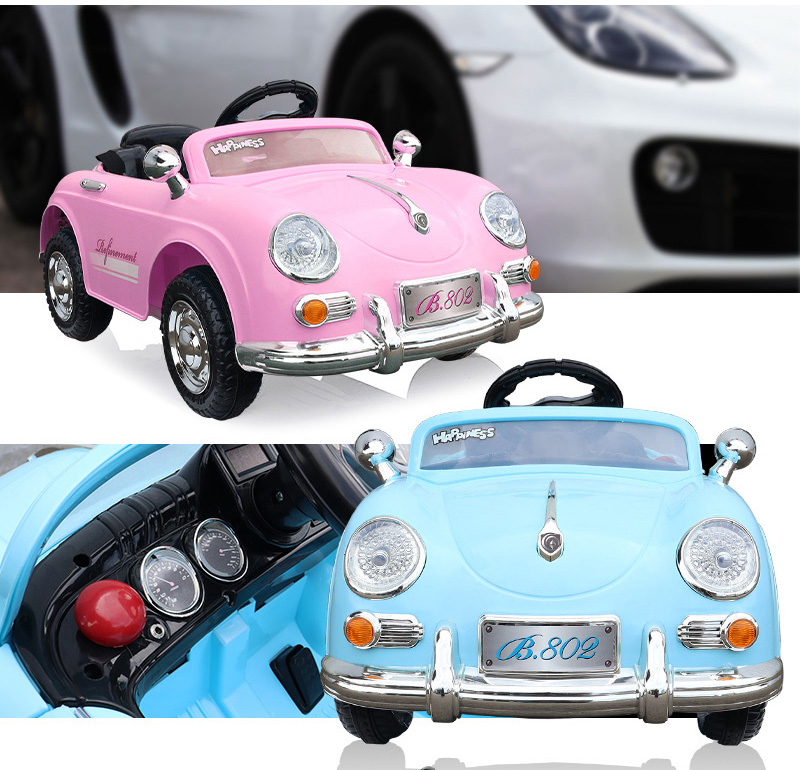 完成車発送 電動乗用ラジコンカー 乗用玩具 ドイツ オールドタイプ クラシックカー ポルシェタイプ 子供 乗れる 電動乗用玩具 電動ラジコンカー  結婚式 リングボーイ リングガール 男の子 女の子 2歳～8歳 本州四国 送料無料 [PB-802] | GREEN おもちゃ館