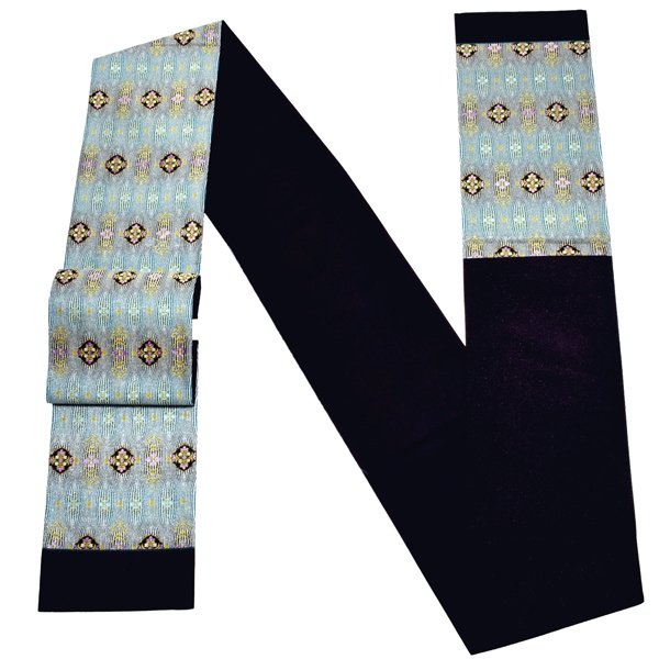 袋帯 礼装用袋帯 「黒地 立涌小袖」帯匠山下謹製 西陣証紙番号No.2348 