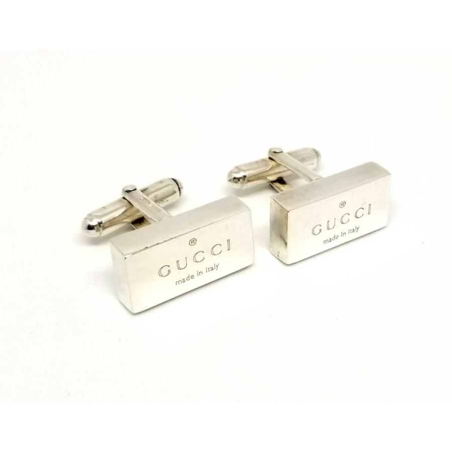 美品 グッチ カフス シルバー カフリンクス スクエア ロゴ SV925 カフスボタン 紳士用 メンズアクセサリー ＧＵＣＣＩ  :x657560655:ブランディールYahoo!ショップ - 通販 - Yahoo!ショッピング