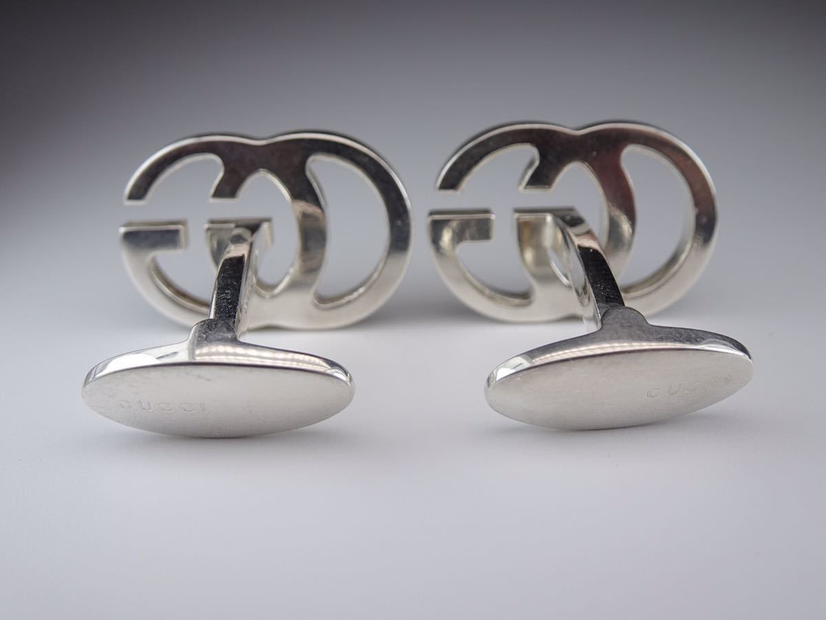 美品　グッチ　G G エンブレム　925 付属品有り　カフリンクス　カフス