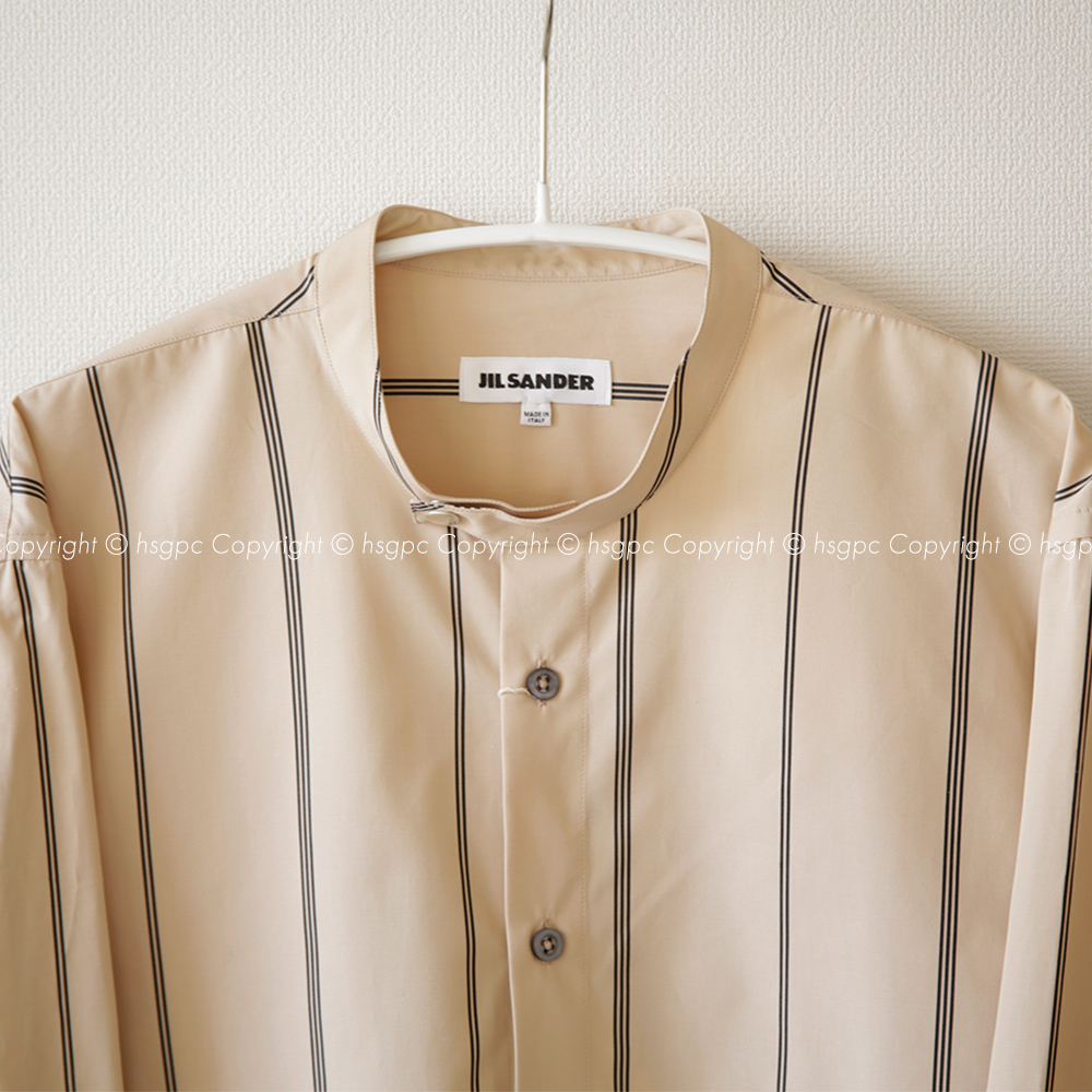 ジルサンダー シンフォニー バンドカラー ストラップ シャツ ブラウス スタンドカラー マンダリン マオカラー チャイニーズ JIL SANDER