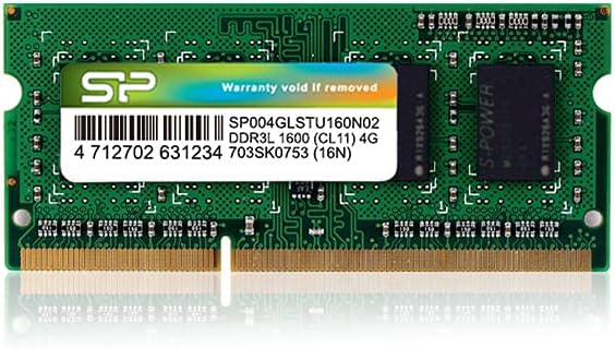 シリコンパワー ノートPC用メモリ 1.35V (低電圧) DDR3L 1600 PC3L-12800 4GB×1枚 204Pin Mac 対応  SP004GLSTU160N02 B00H4LDGSG