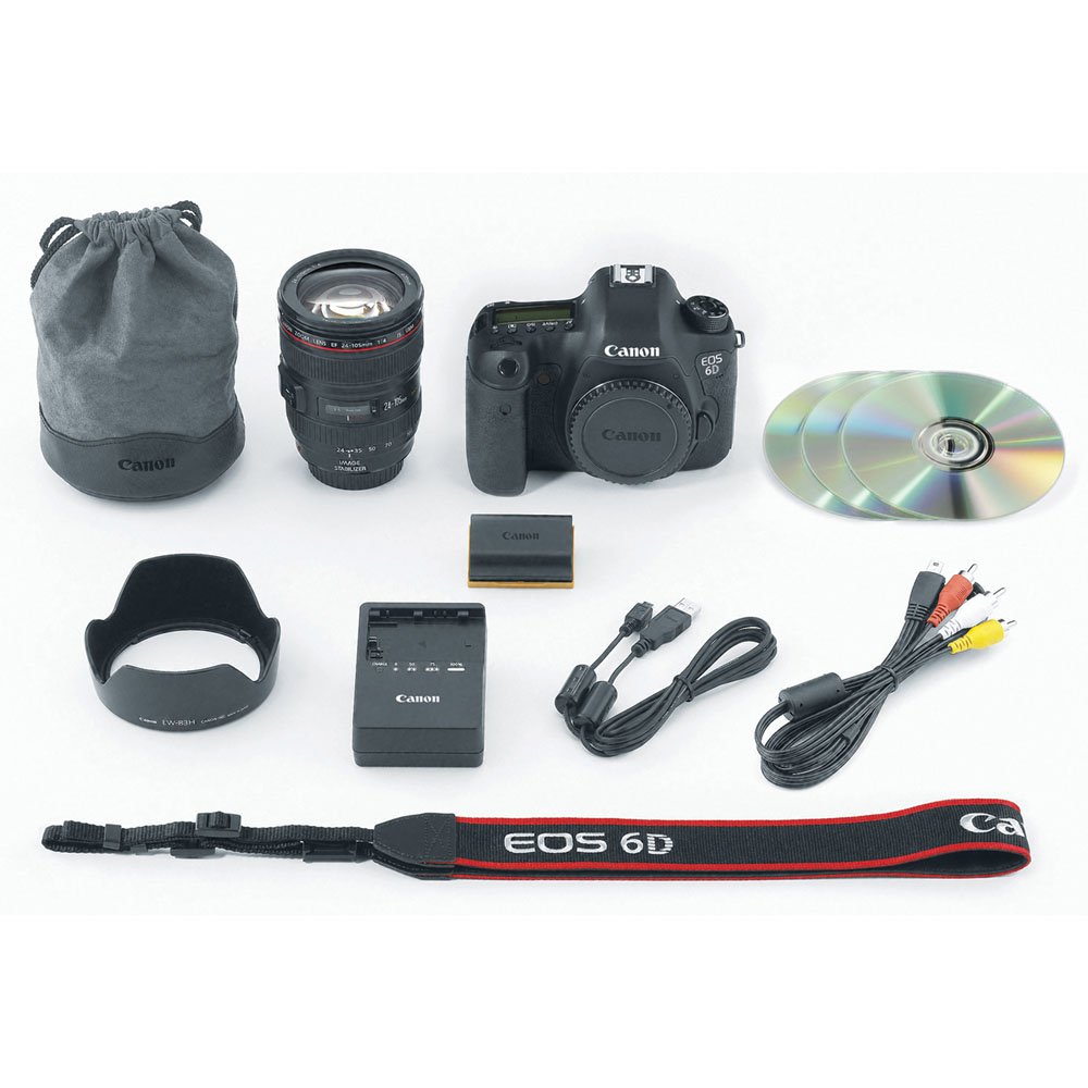 Canon EOS 6D 20.2 MP CMOS Digital SLR Camera with 3.0-Inch LCD and EF  24-105mm f/4L IS USM Lens Kit - Wi-Fi Enabled