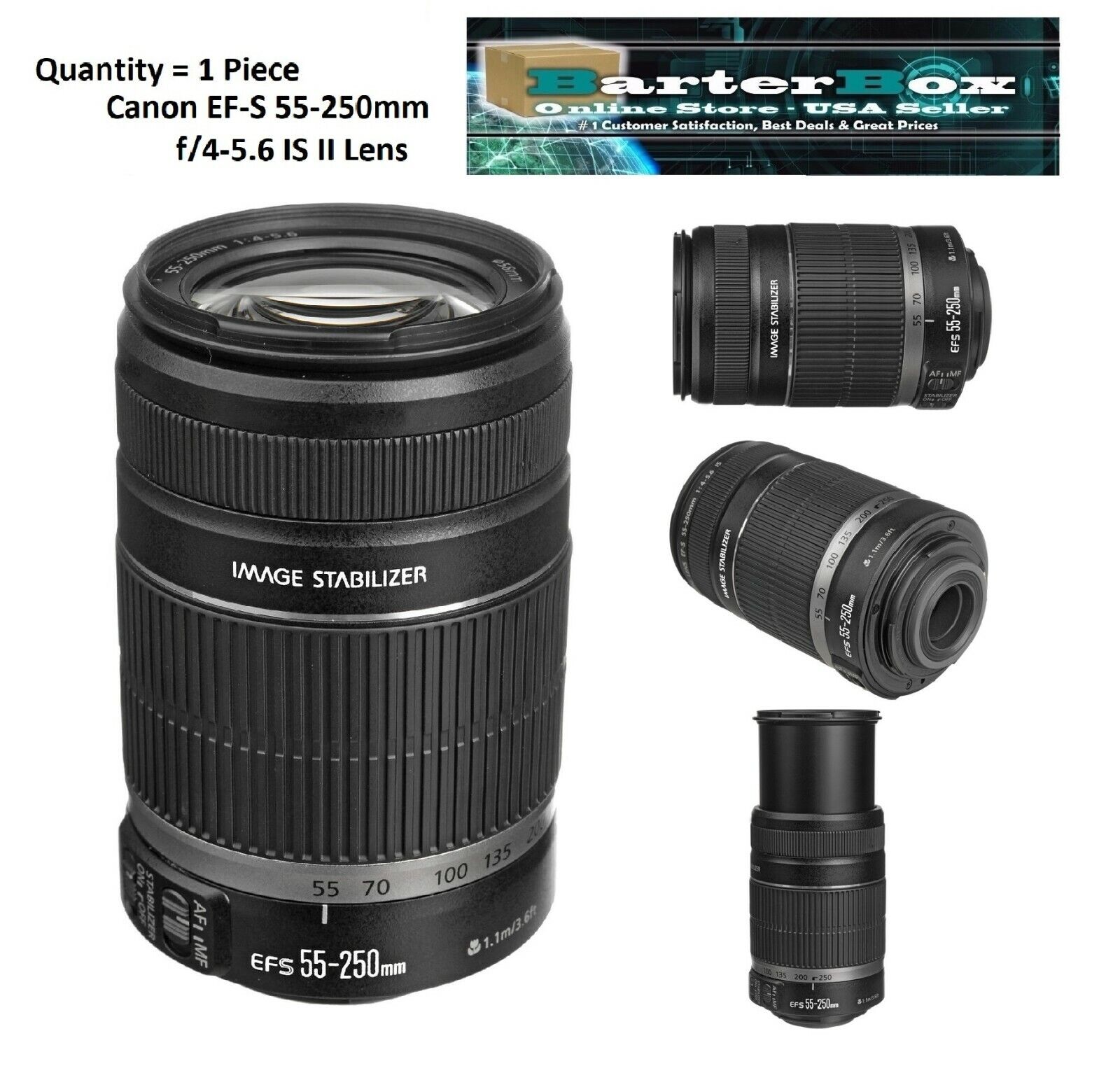 Canon EF-S 55-250mm f/4.0-5.6 IS Lens for sale online | eBay