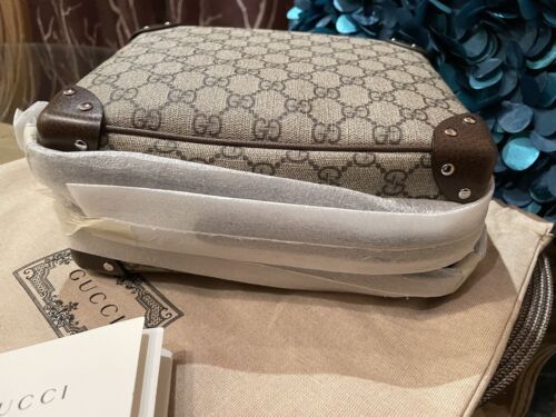 Authentic Gucci 626363 GG Supreme Trunk Cross Body Bag, Shoulder Bag,  Messenger