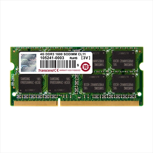 Transcend ノートPC用増設メモリ 4GB DDR3-1600 PC3-12800 SO-DIMM TS512MSK64V6N  TS512MSK64V6N
