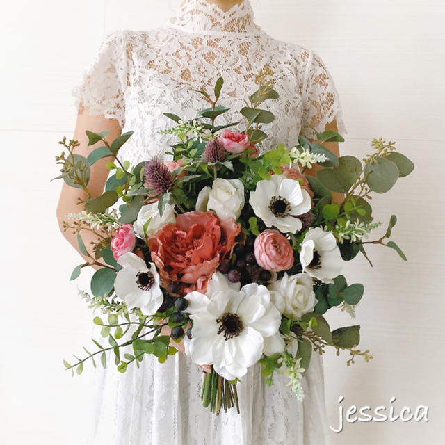 【限定1点】ブーケ＆ブートニア❤︎2点set ♡アネモネ×ピンク♡ | フリマアプリ ラクマ