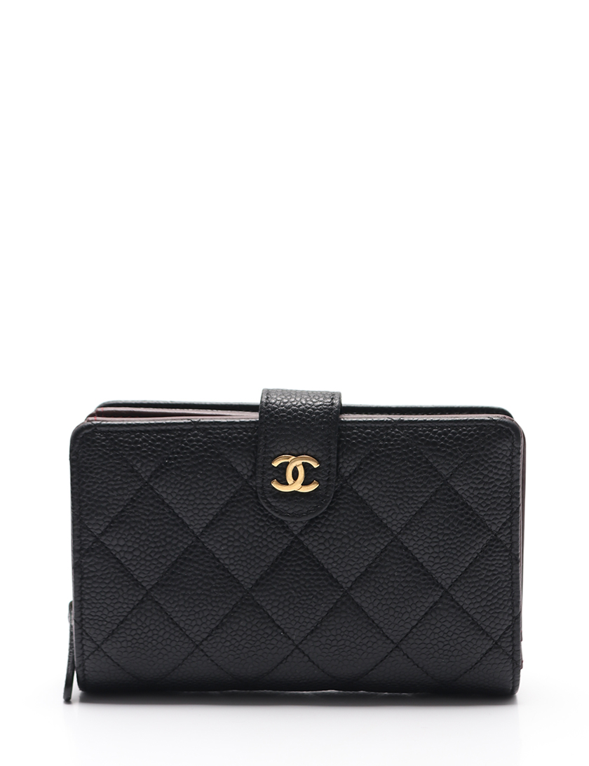 シャネル（CHANEL）マトラッセ｜ココマーク｜二つ折り財布｜キャビアスキン｜黒｜ラウンドファスナー｜ゴールド金具｜ハイブランド・ブランド専門の中古通販サイト（505902）