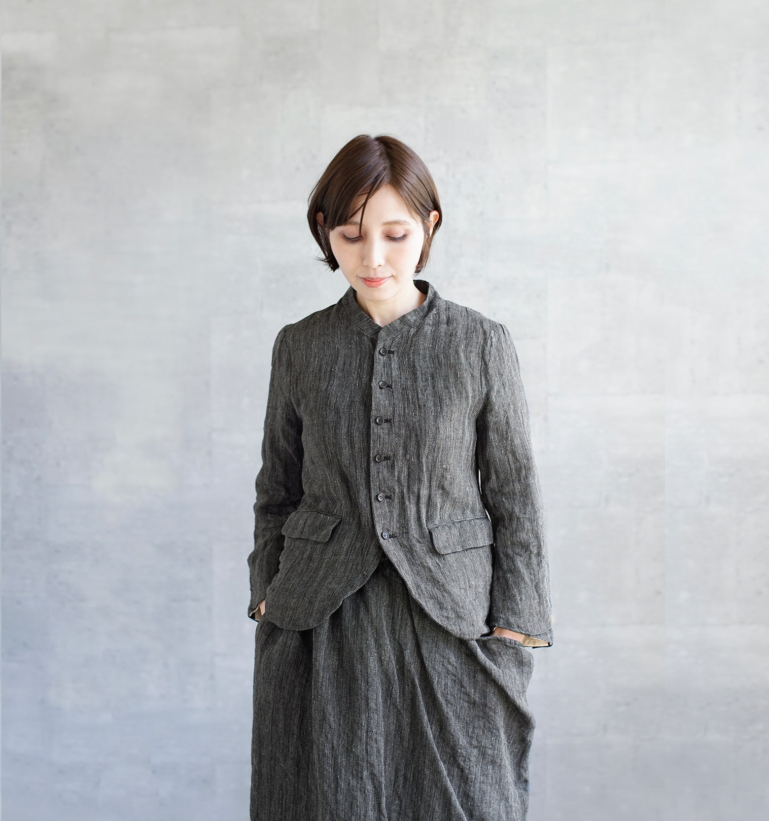 R & D.M.Co-(オールドマンズテーラー)リネントップスタンドカラー 