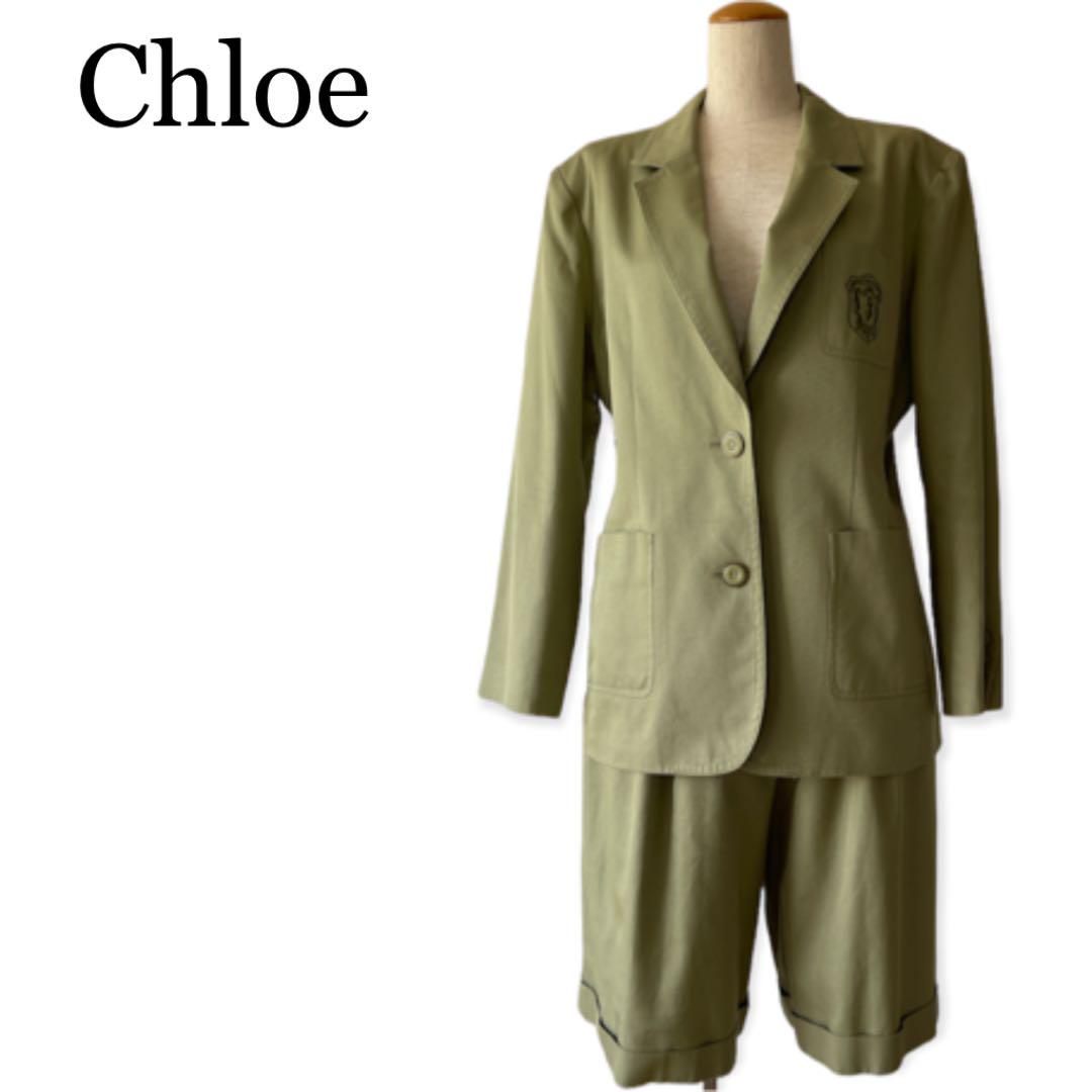 贅沢品
 希少　クロエ　Chloe ハーフパンツ　ジャケット　セットアップ　スーツ　刺繍 テーラードジャケット