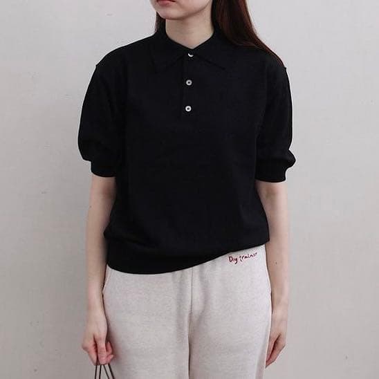 【おまけ付】
 fig 黒 ポロシャツ polo knit London ポロシャツ