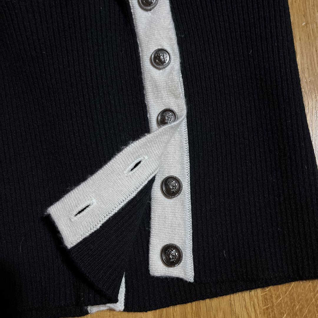 シャネル カシミヤニット アンサンブル 38 08A白 ×黒 - メルカリ