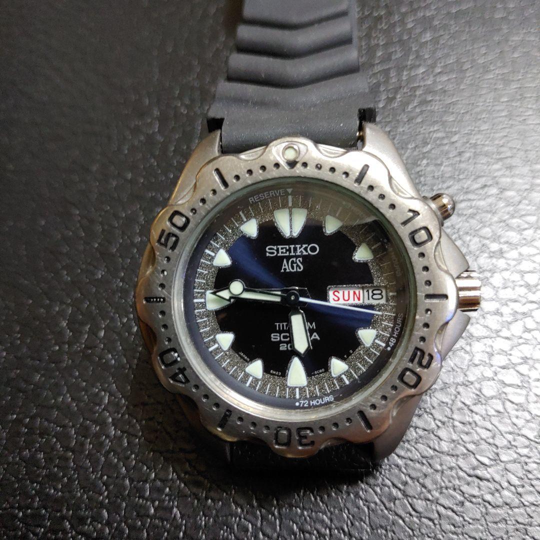 半額SALE★
 SEIKO AGS チタン製　メンズ　腕時計 200m scuba 腕時計(アナログ)