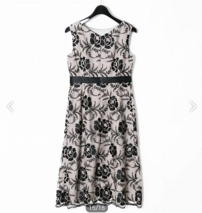 熱販売
 フラワーチュール刺繍ワンピース ロングワンピース