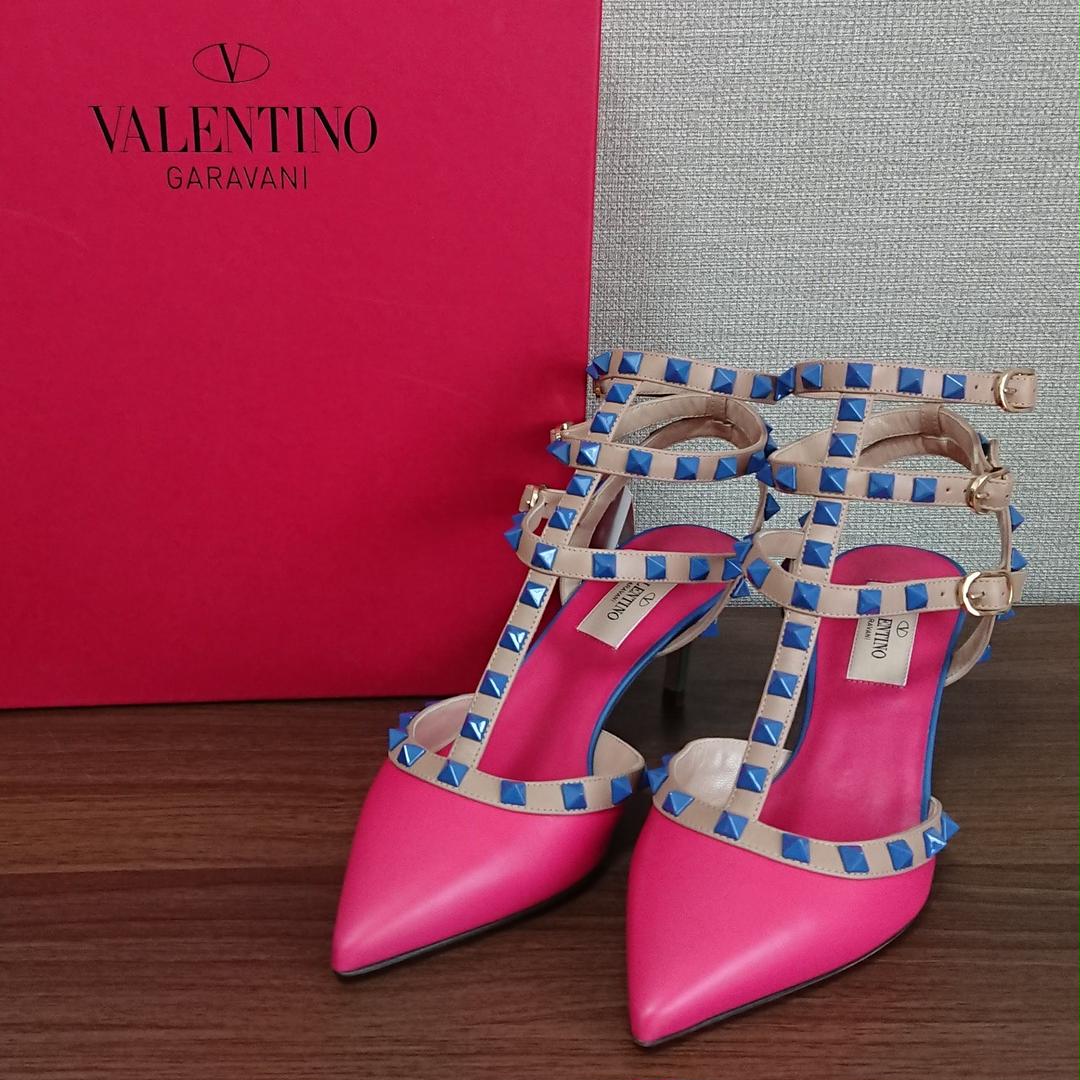 【激安大特価！】
 最終価格【未使用】VALENTINO ロックスタッズ ストラップパンプス 36 ハイヒール/パンプス