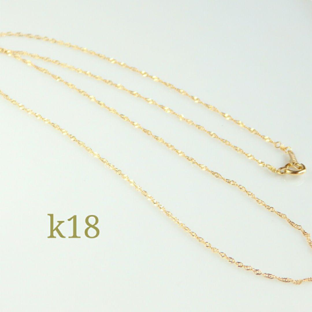 k18ネックレス　スクリューチェーンネックレス　1.1㎜幅　18金 18k
