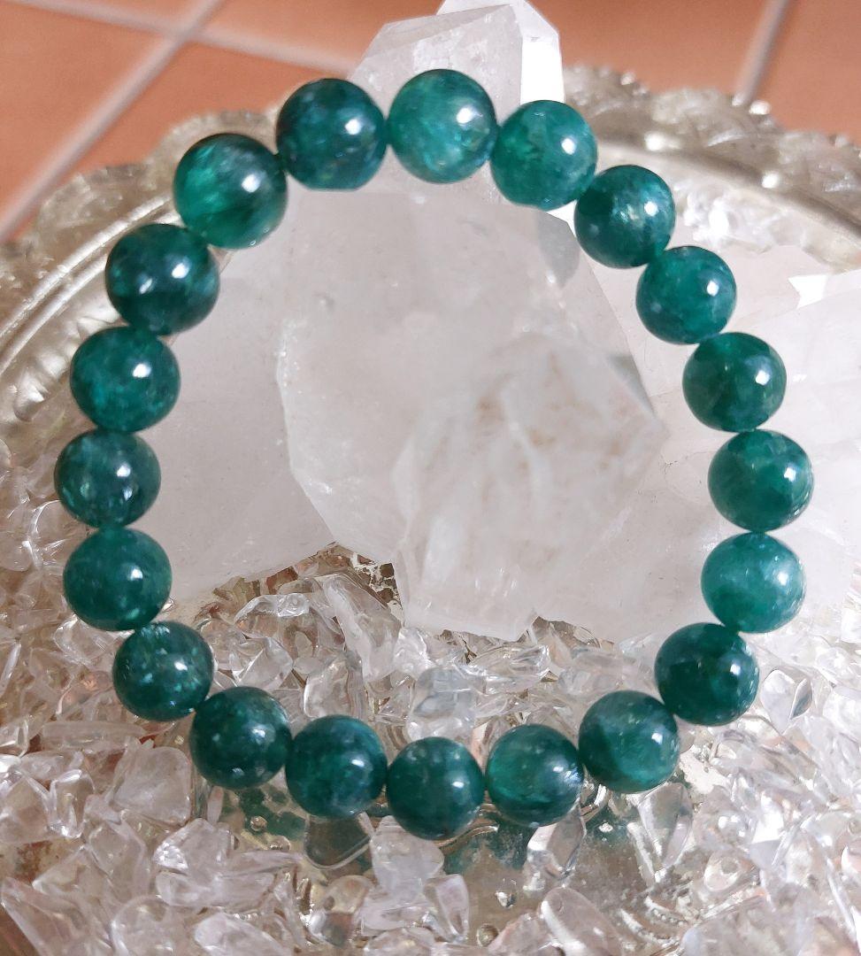 2021新商品
 グリーンマイカ　天然石　パワーストーン ブレスレット