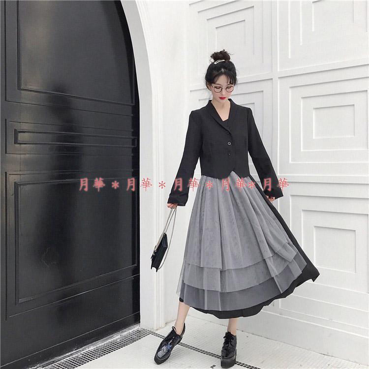 大人も着やすいシンプルファッション スーツ ワンピース (M寄り) S 