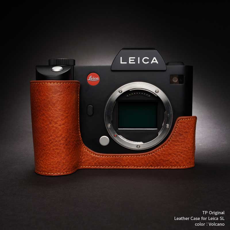 TP Original Leica SL 専用 レザー カメラケース Volcano ボルケーノ ライカ おしゃれ 本革 牛革 速写ケース  ボディーハーフケース 底面開閉 バッテリー交換可能 TB06SL-LB | NINE SELECT