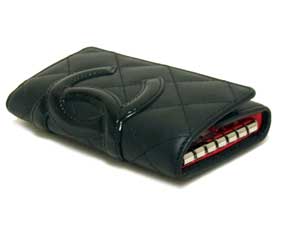 シャネル/カンボンライン 6連キーケース/黒×黒【ブランドショップ 