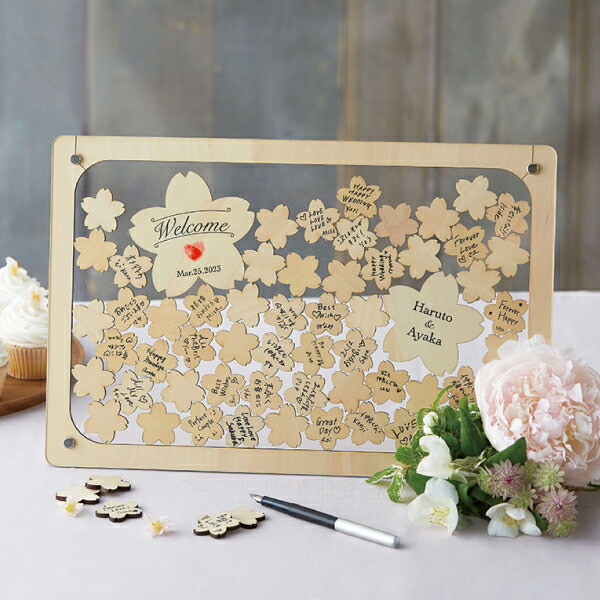 【送料無料】メッセージピースウェルカムボード　桜ドロップス結婚式 お祝い 披露宴 ウェディング ウエルカムスペース メッセージ ピース |  PIARY（ピアリー）楽天市場店