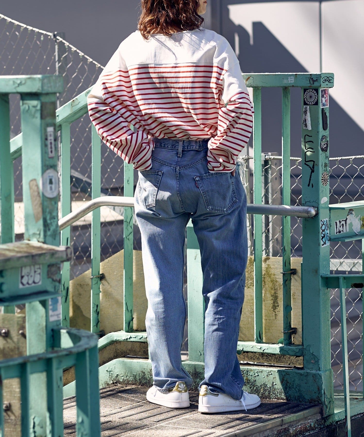 増田貴久さん着用】【etsinta】Levisリメイクデニムバイカラーパンツ 