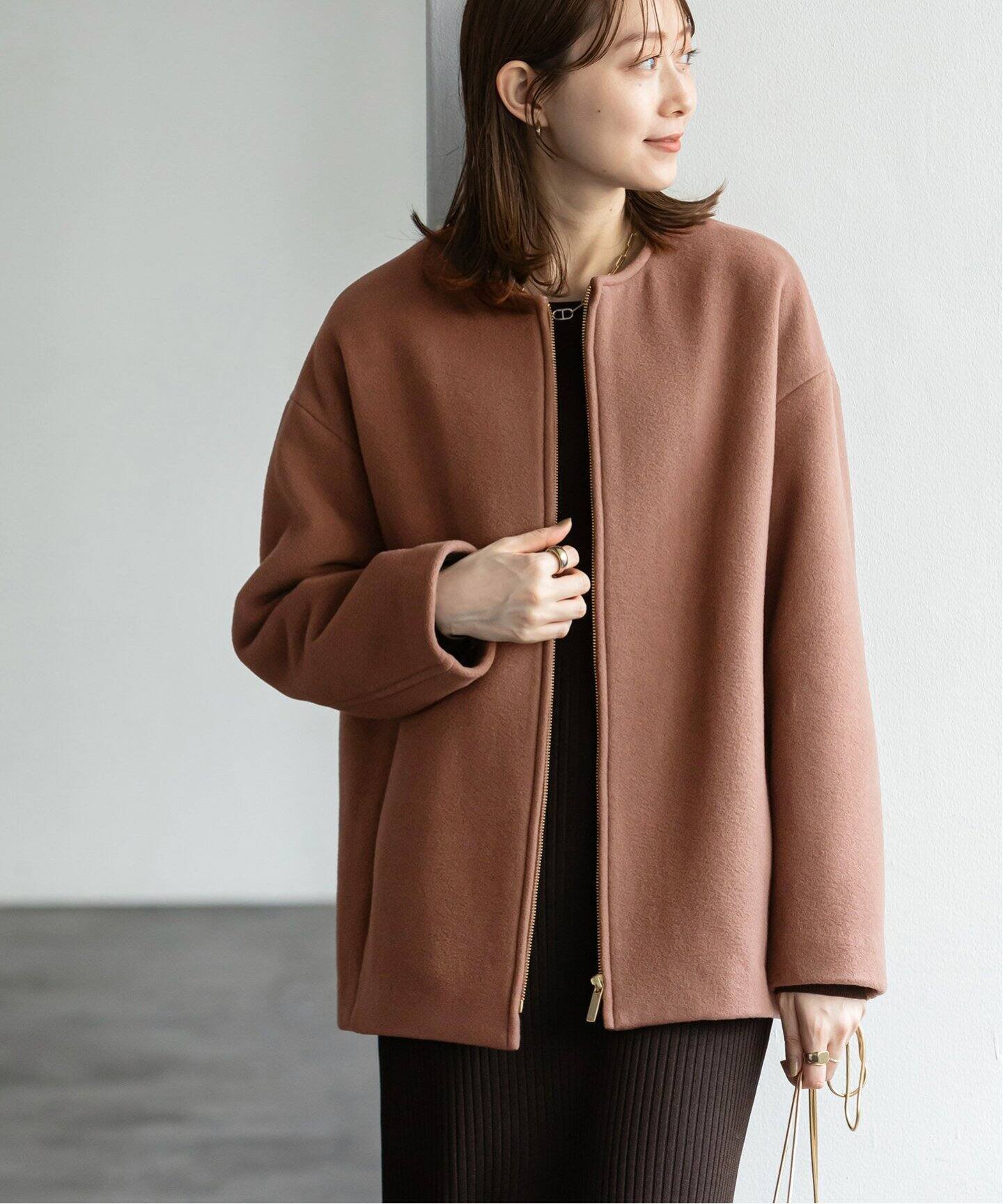 MTRカラーレスジップショートコート