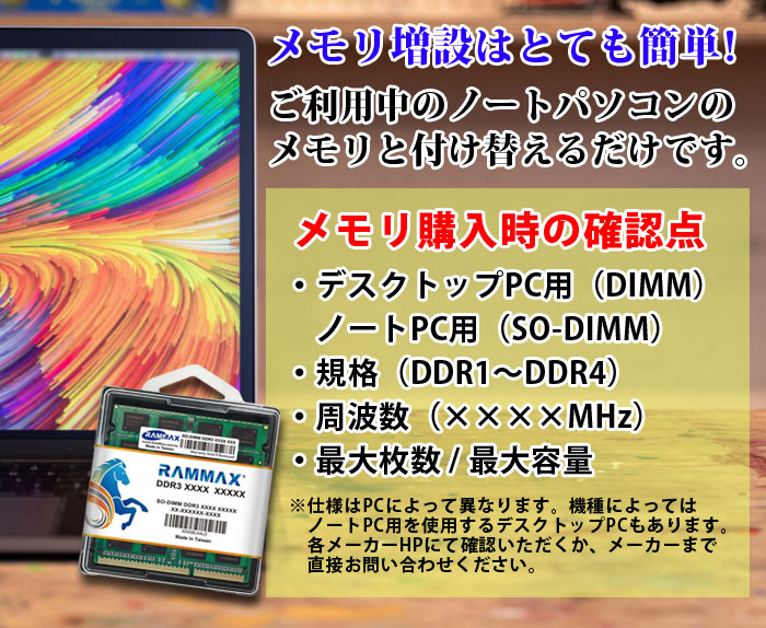 楽天市場】ノートPC用 メモリ 8GB(4GB×2) PC3L-12800(DDR3L 1600) RM 