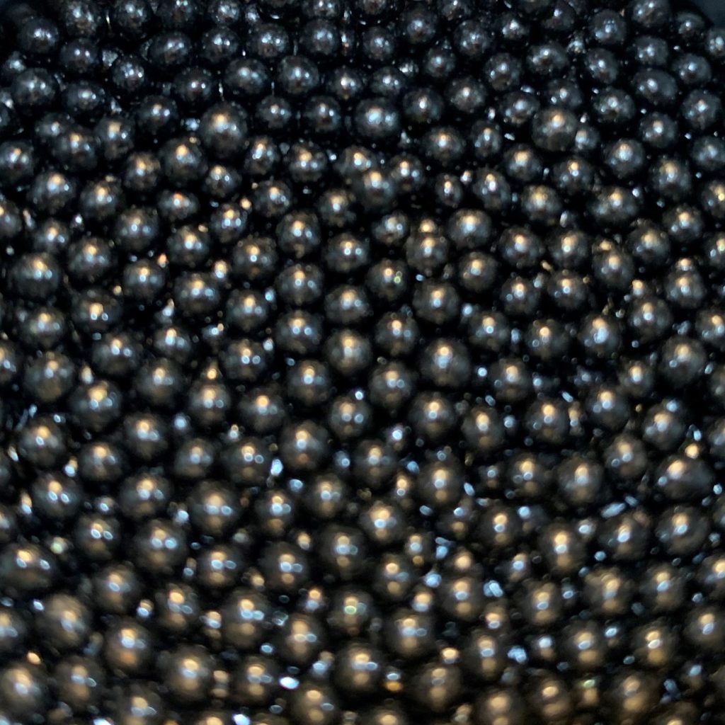 Black Metallic Glass Beads