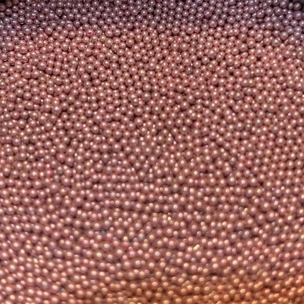 Light Rose Metallic Glass Beads