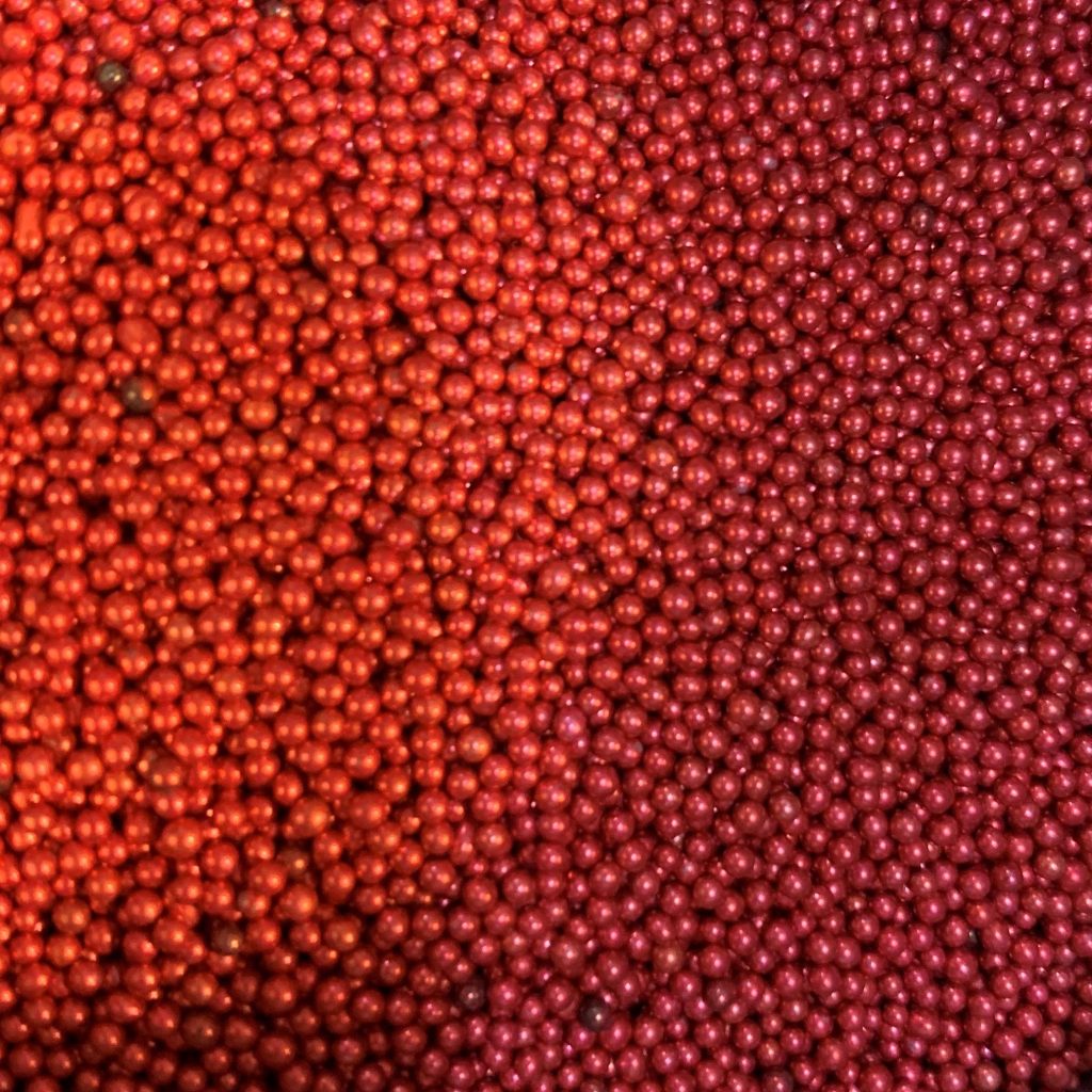 Red Metallic Glass Beads
